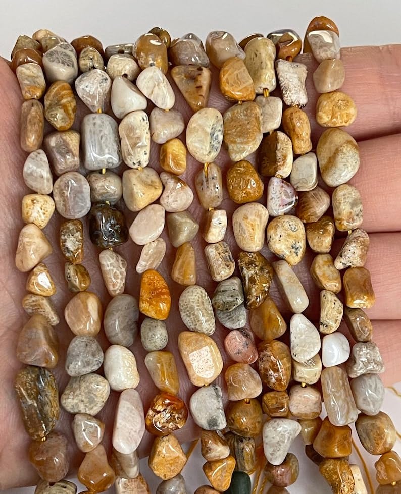 Perles jaspe corail fossilisé 2mm pour réparer et créer des colliers