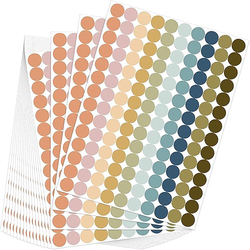 2800 unidades de 3/4 pulgadas de diámetro, 10 colores, etiquetas de codificación de colores, calcomanías de colores, calcomanías de colores surtidos