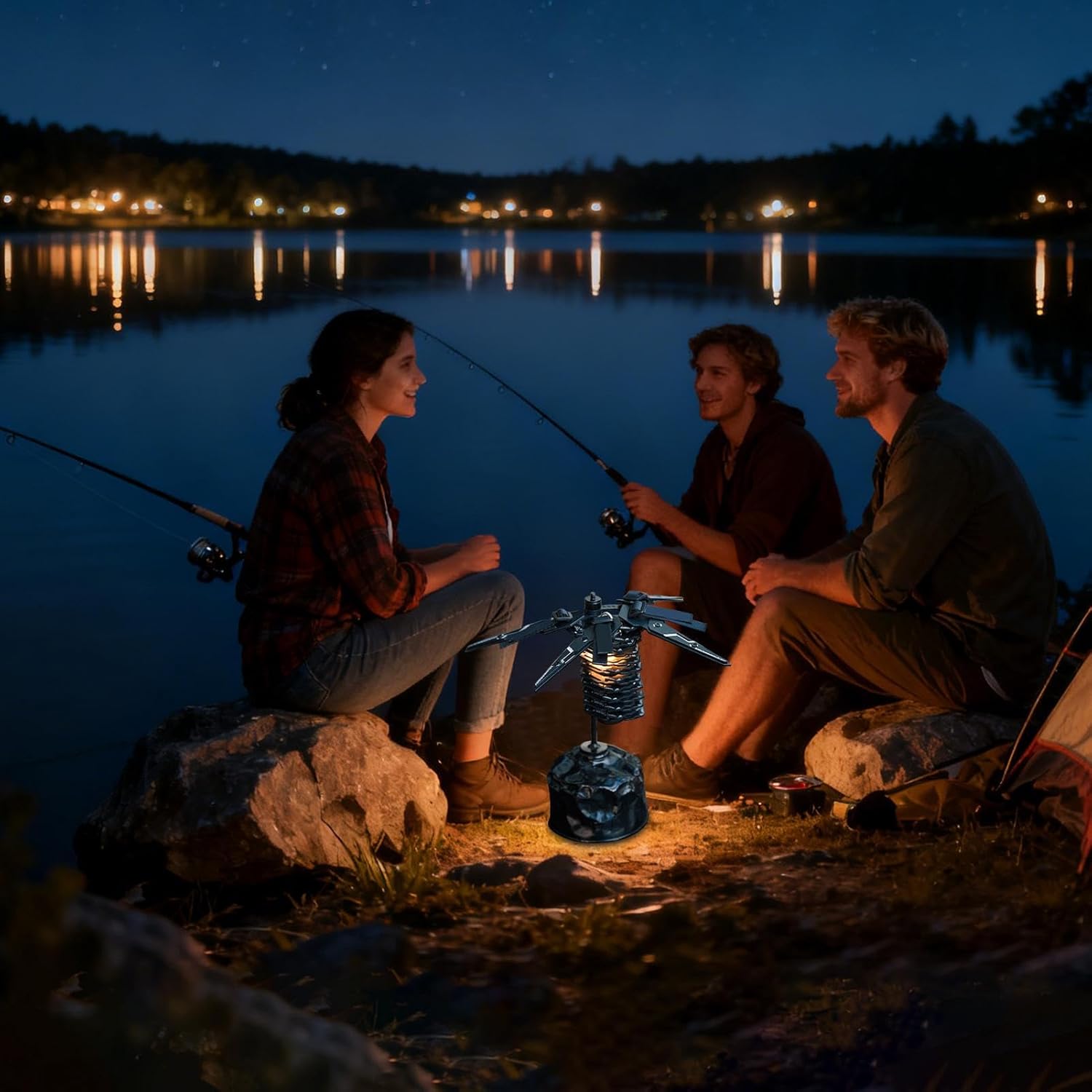 Aluminum Lantern Stand - Portable Light Holder | 255g Folding Outdoor Gear with Stable Base, Compact Accessory for Lawn Park Garden, Lightweight Camping Pole for Patio Yard Deck Campfire