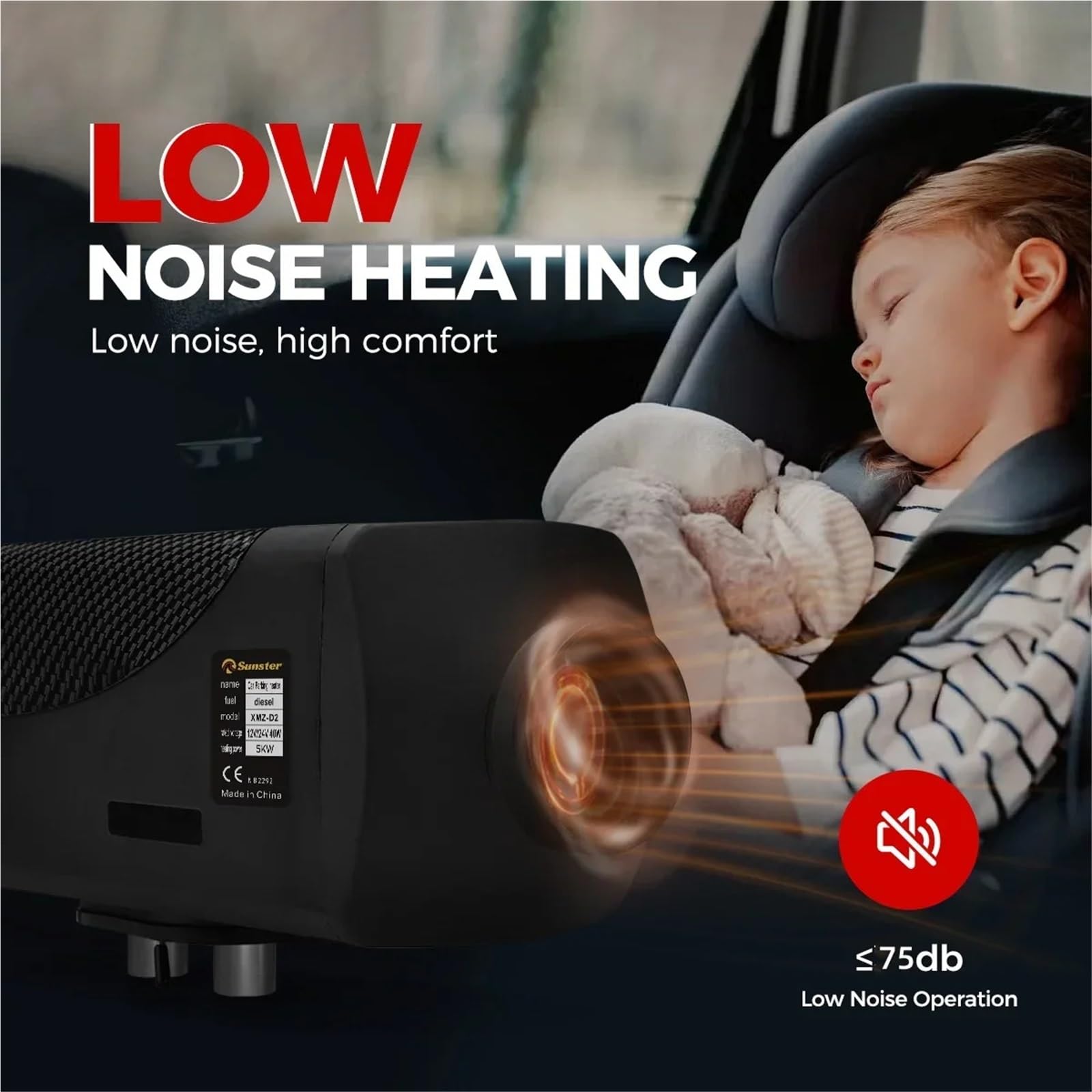 nagrzewnica powietrza Ogrzewacz powietrza na olej napędowy 2 kW 12 V, uniwersalny, parkingowy, autonomiczny, z monitorem LCD, z funkcją transmisji głosu