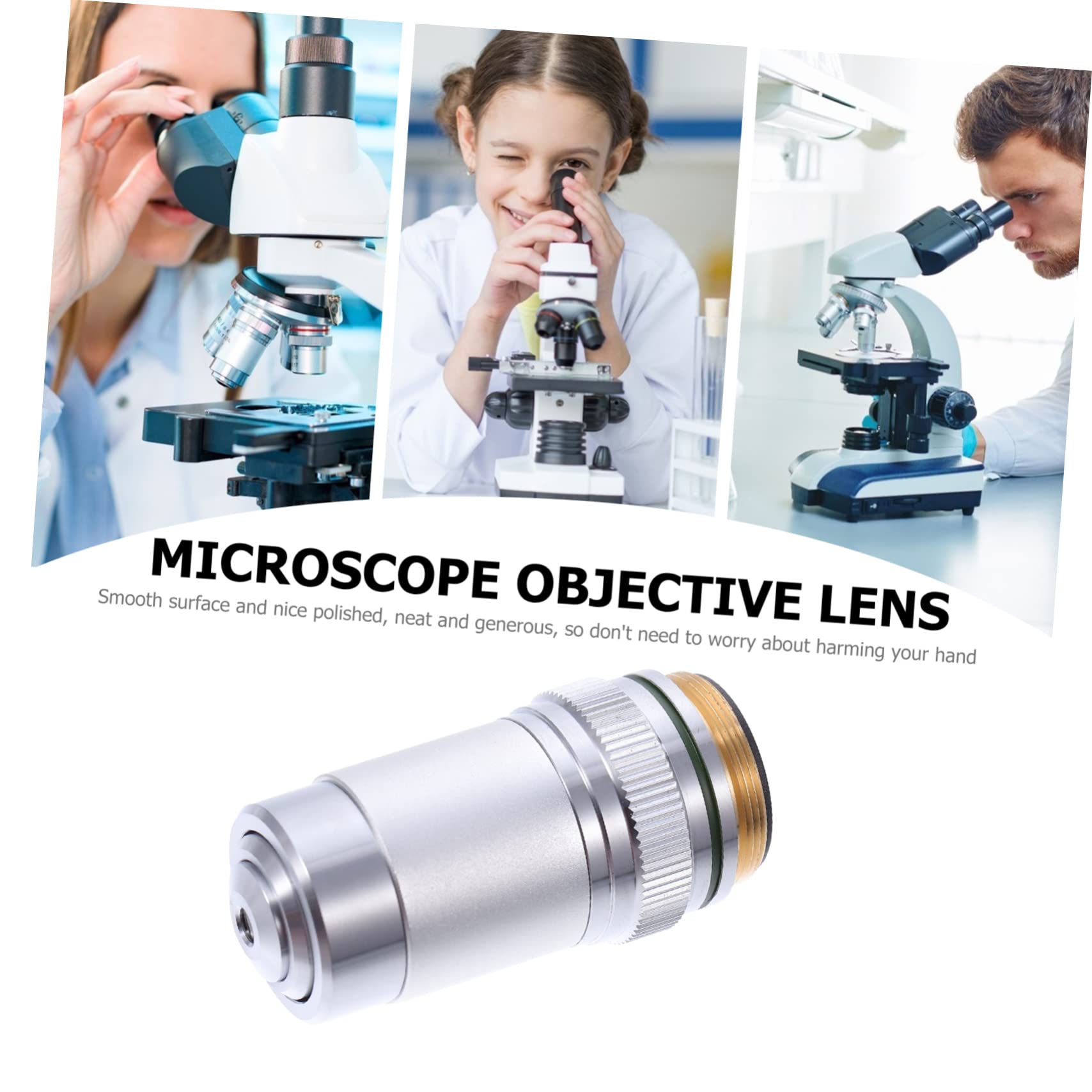 Lente Obiettivo Acromatica 20x in Acciaio per Microscopio Biologico | Montaggio Filettato Standard 20, 2mm, Vetro Coprioggetto 0, 17mm, Distanza di Lavoro 0, 55mm
