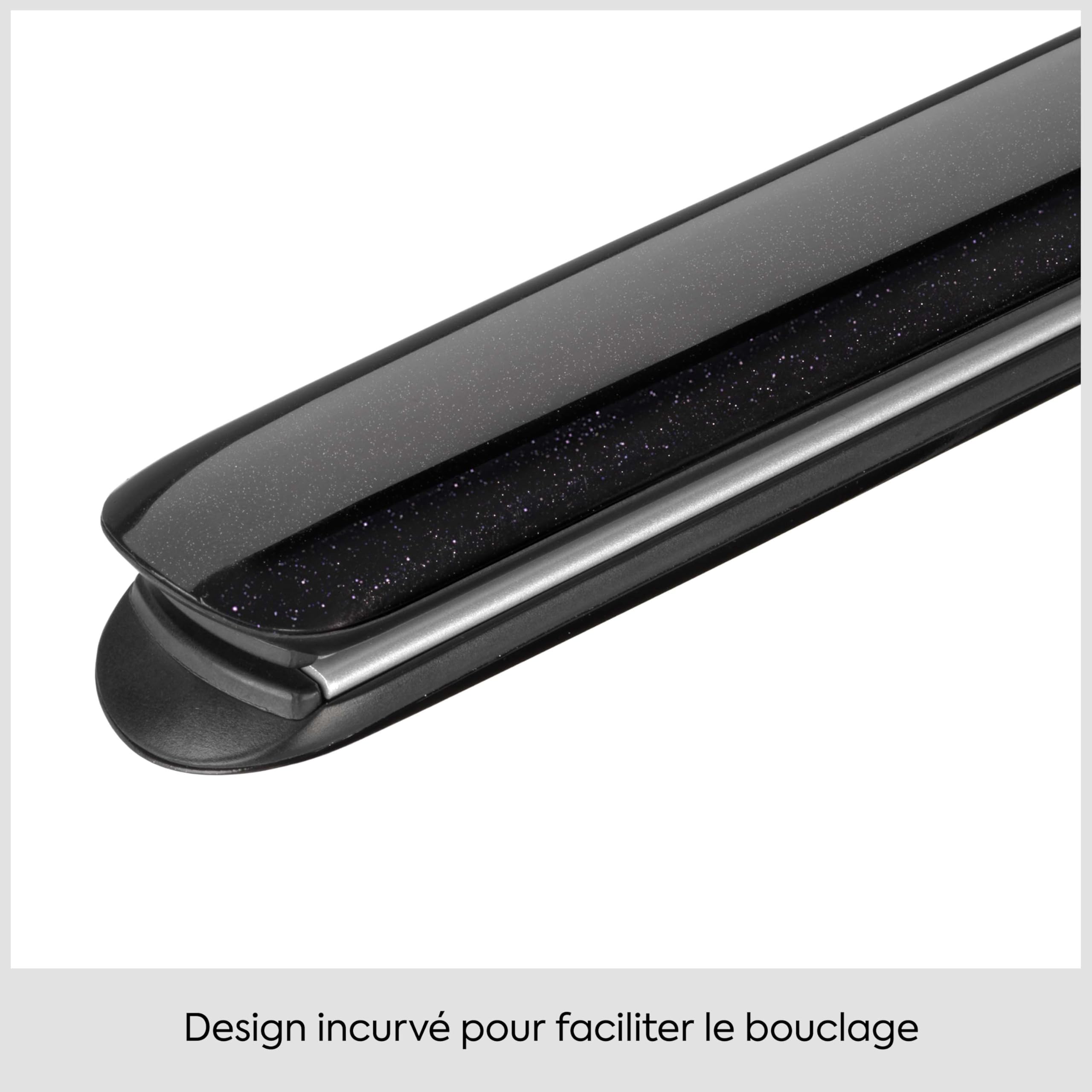 BaByliss Midnight Shine Lisseur Cheveux, Plaques Titane-Céramique, Plaques Extra Longues, 13 Températures (170–235°C), Chauffe Rapide, Anti‑Frisottis Effet Brillance, ST590E