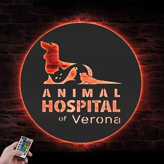 Custom Hospital Animal Clinic Metal Sign with LED Lights, Personalized Text Jobs Sign, Custom Name Sign, Neon Wall Décor Sign A17-TAMT72.11