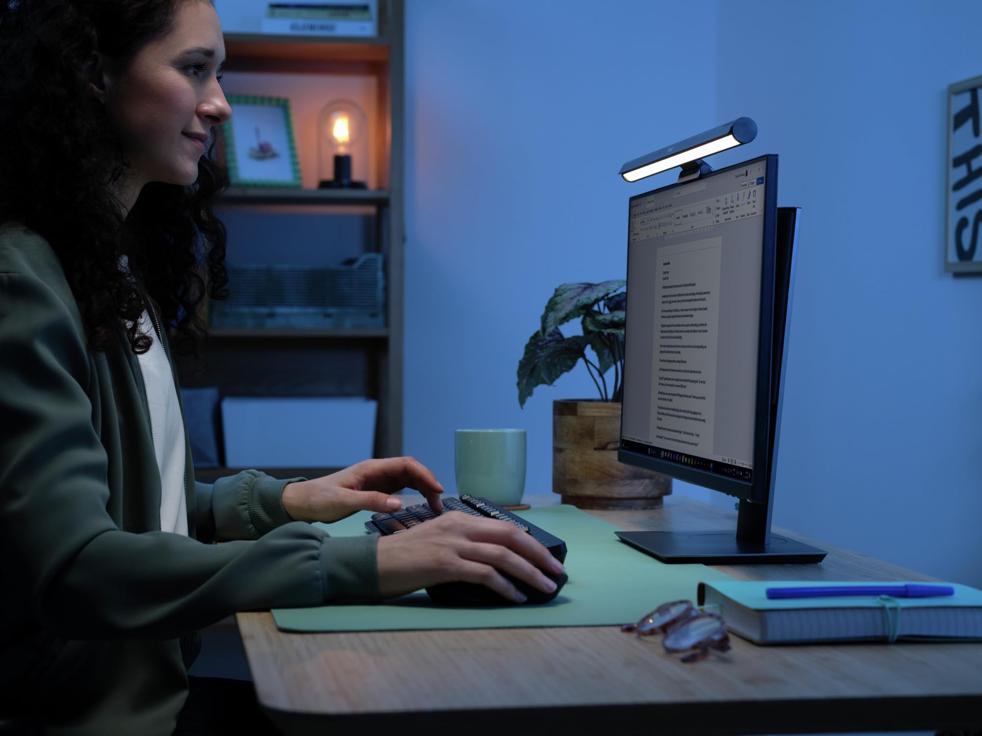 Trust Shyne Lampada Monitor PC LED 42cm, Anti-luce Blu e Anti-riflesso | Barra LED USB per Laptop, Light Bar Luce Bianca Fredda/Calda/Naturale, Desk Lamp Luminosità e Temperatura Regolabili