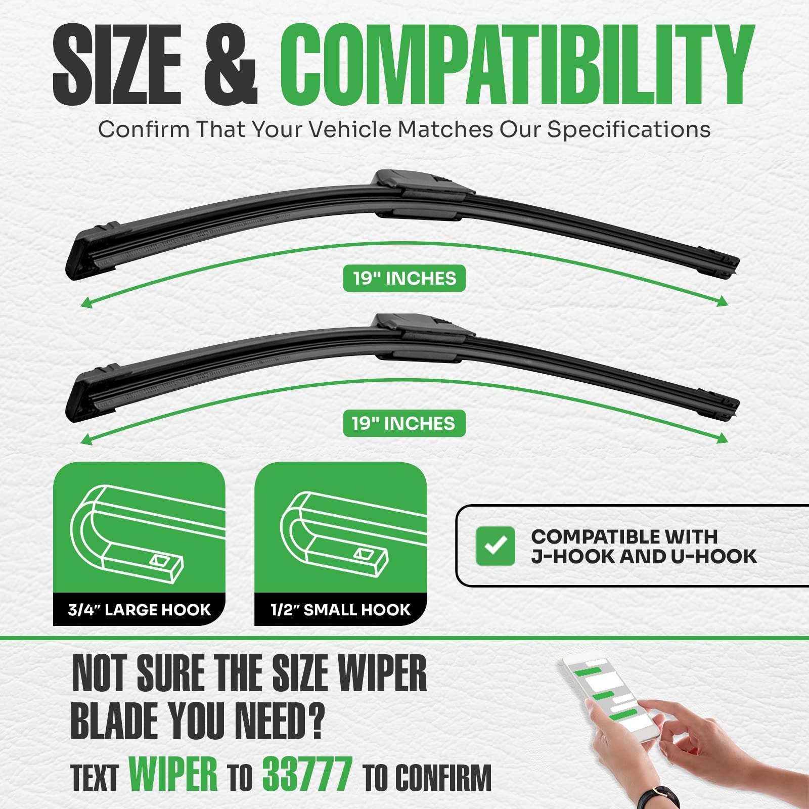 lebogner Wiper Blades 19 Inch + 19 Inch Pack of 2 AllSeasons