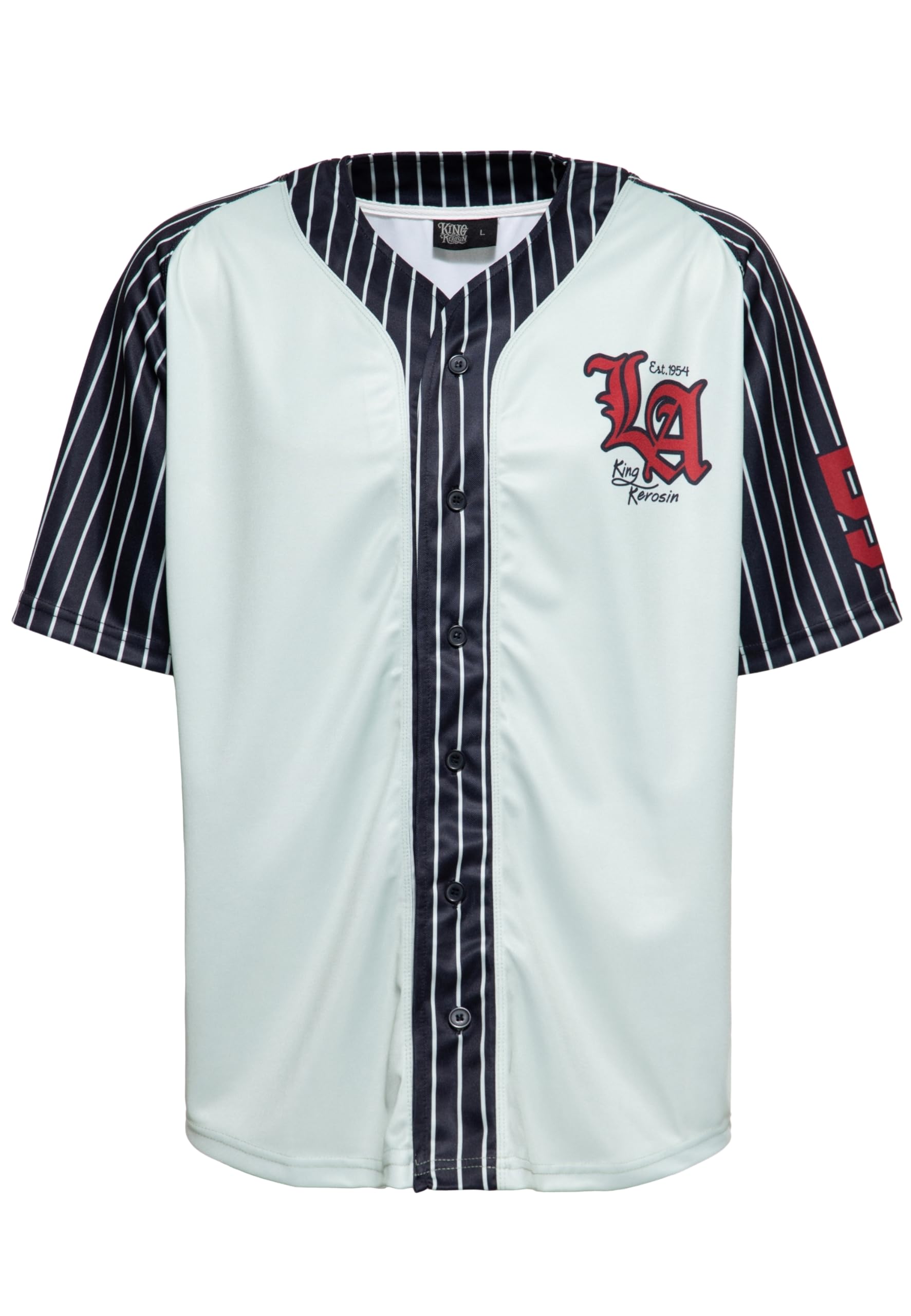 King Kerosin Herren Baseball Shirt Baseballhemd Baseball Trikot Street Cats Los Angeles Rockabilly 50s Street Style Street Cats