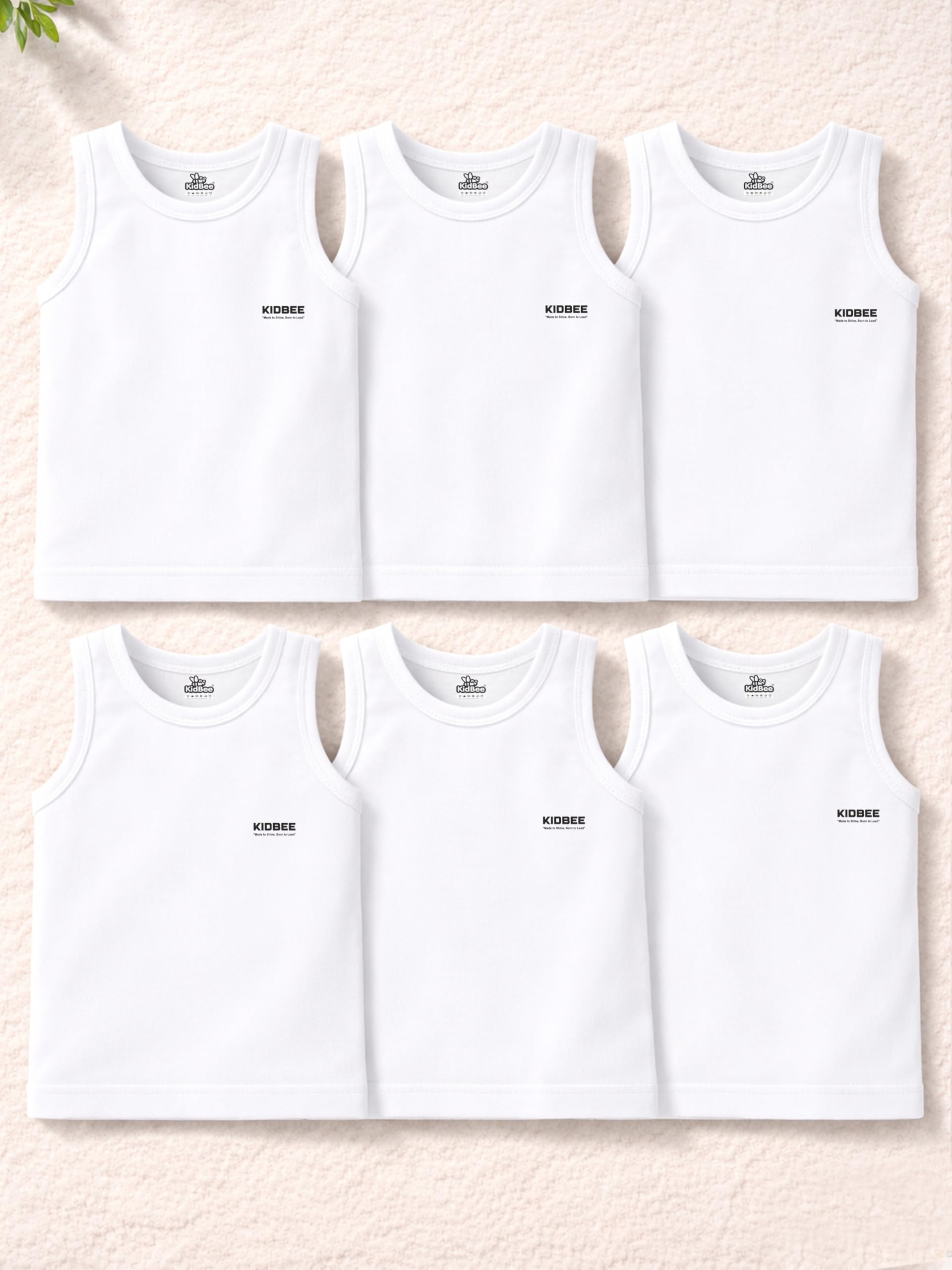 Kidbee Boys & Girls Cotton Baniyan/Vest/Sando (Pack of 6)-picture-24