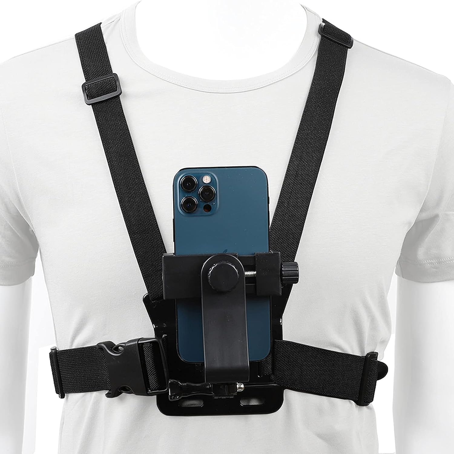 CENXI Mobile Phone Chest Mount, Harness Strap Holder Cell Phone Clip Action Camera POV for Samsung iPhone Plus etc (Chest Mount Harness)