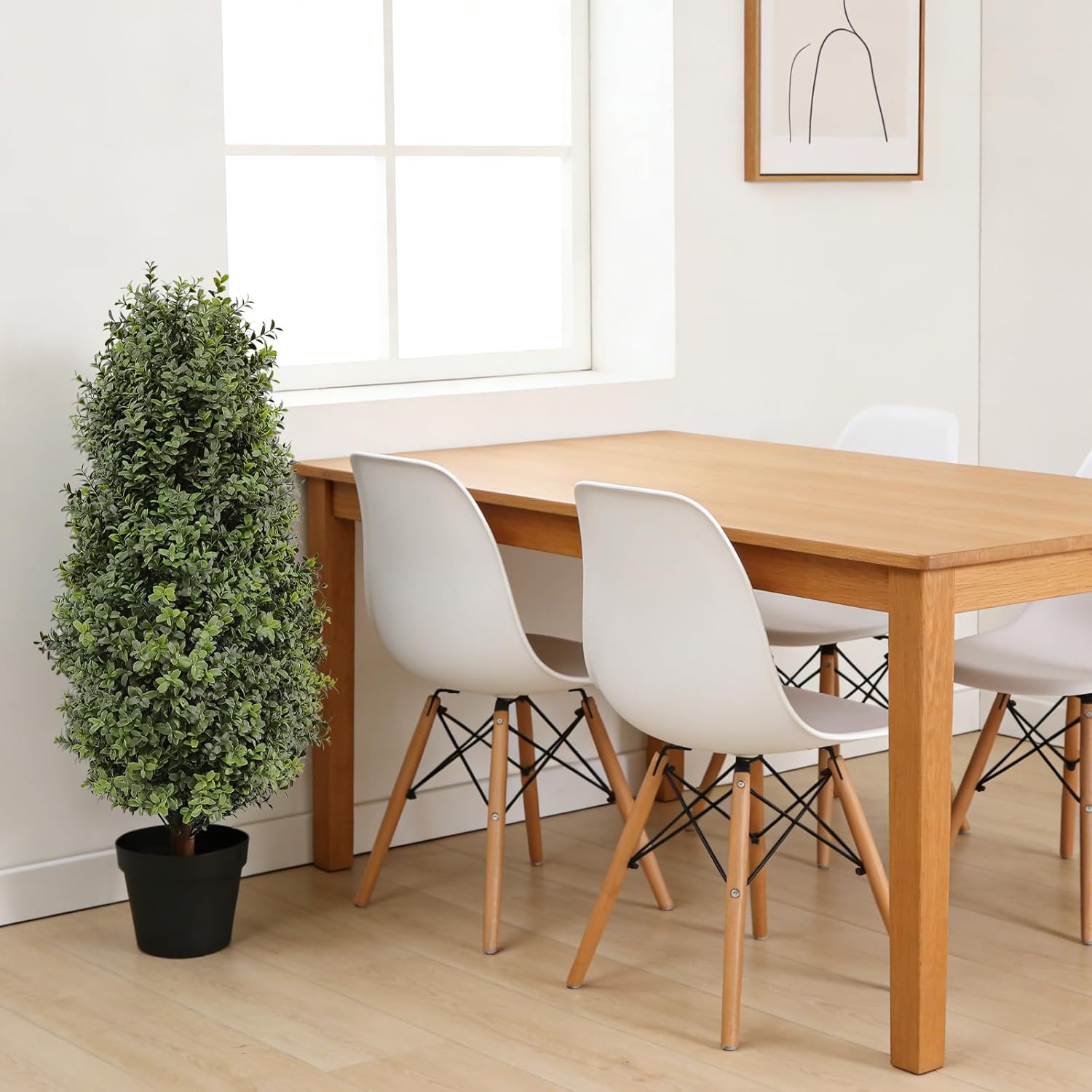 35inch Artificial Topiary Boxwood Tree, Faux Plants Outdoor 2 Packs Fake Bushes Faux Shrub, Artificial Topiary for Outdoors for Home Decor Indoor Front Porch - Image 7