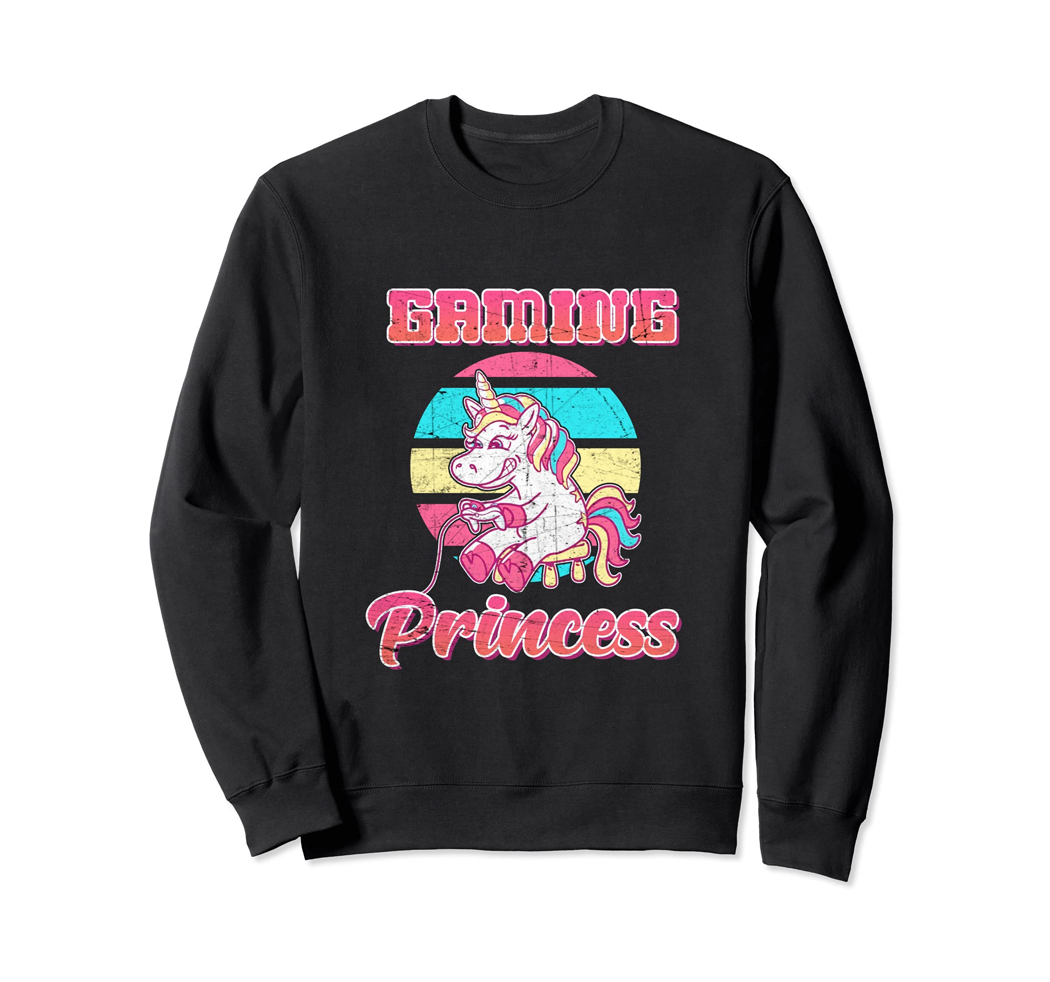 Gaming Princess Unicorn Rainbow Arcade Game Playing Games Sweatshirt