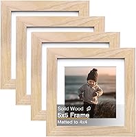 Vista 77 de KINLINK Marco de Fotos 11x14 Natural, Marco de Madera Maciza 11x14 con Plexiglás Acrílico para Fotos 5x7/8x10 Con Paspartú, Exhibición de Mesa