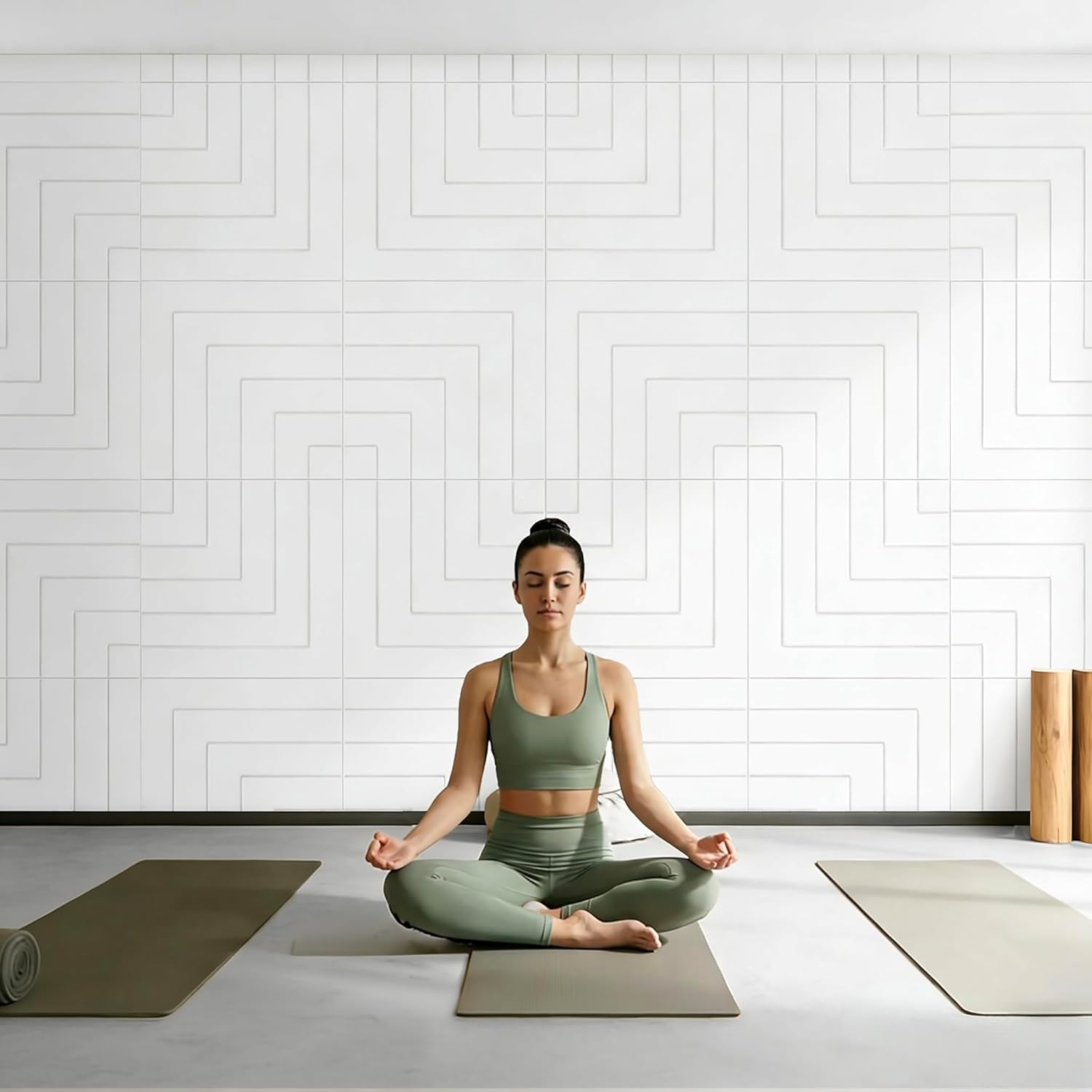 6 Pack Acoustic Panels, 23.6x23.6 Inch Sound Proof Panels for Walls,Self-Adhesive High-Density Decorative Sound Dampening Panels for Recording, Home, Media Room, Office and Studio,White