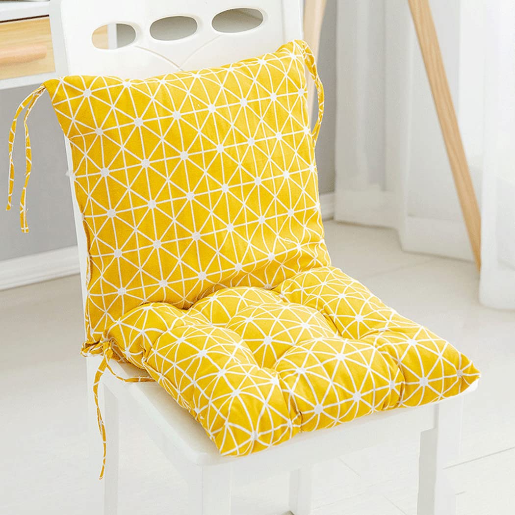 YOUNGC Confezione da 4 Cuscini per sedie con Lacci, Cuscini per sedie Quadrati in Cotone Super Spessi e Comodi, Cuscini per sedie da Cucina Lavabili da Pranzo, C,50X50cm/20X20in