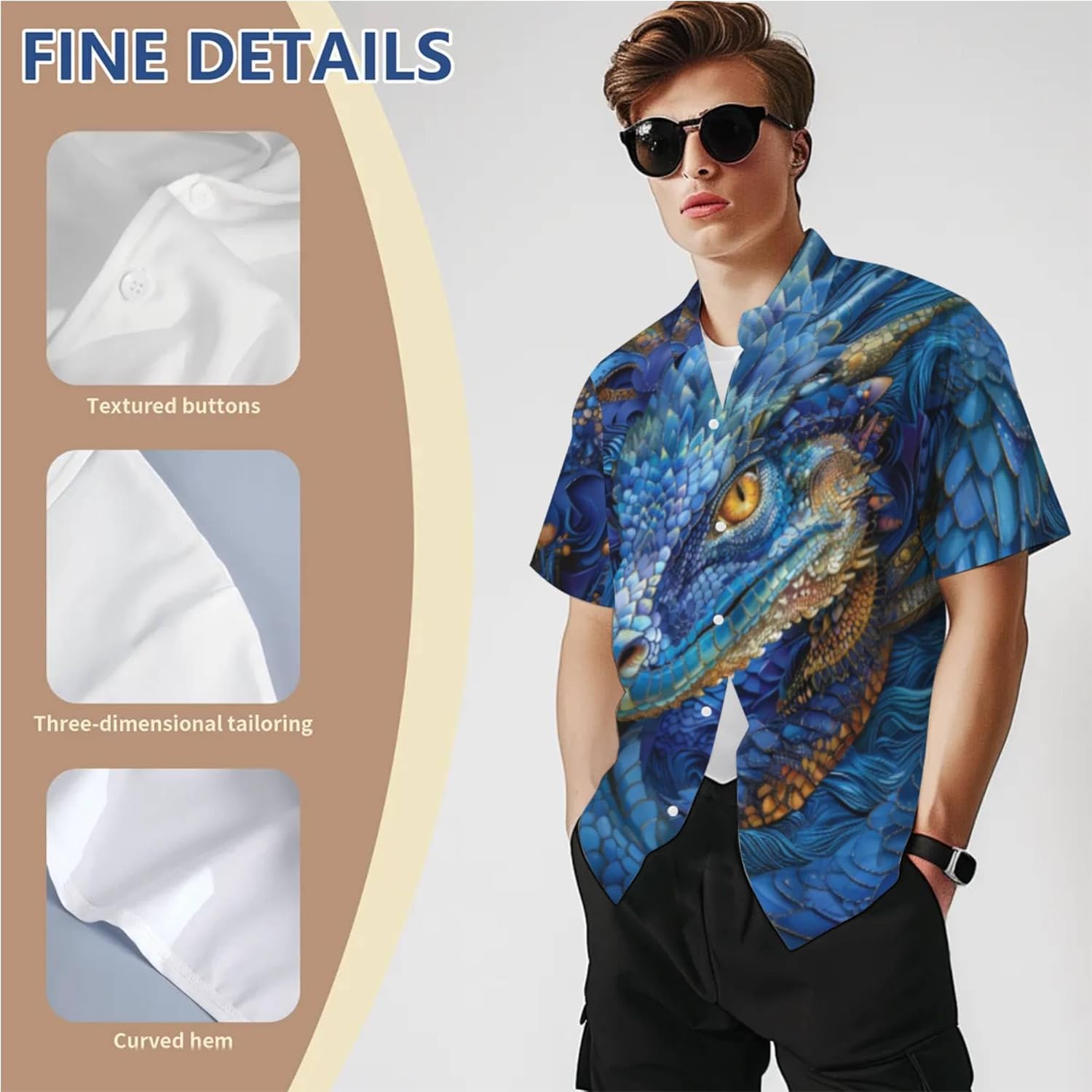 3D Pattern Print Shirt Unique Graphics Long Sleeve Casual Button Down Shirt Ideal Parties Family Gatherings Comfortable - Image 5