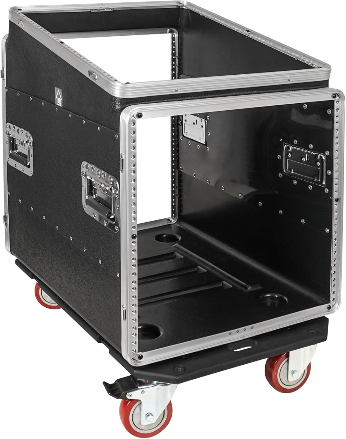 Sound Town Lightweight and Compact 10U ATA ABS Rack Case, with Slant Mixer Top, Casters, 24.5" Depth, 12U Top and 10U Side Spaces (STMR-A12X10UW)