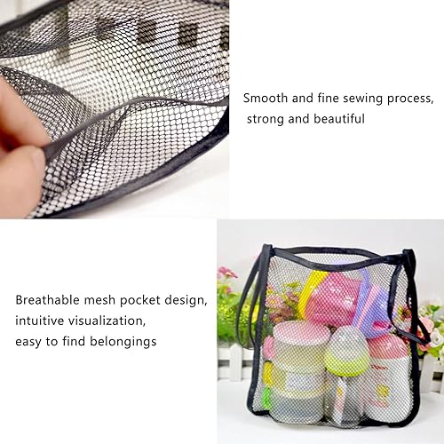 Miniatura 3 de Paquete de 3 bolsas de malla para colgar en la espalda, organizador de almacenamiento extra, bolsa de red para niños, vagón, cochecito, asiento de