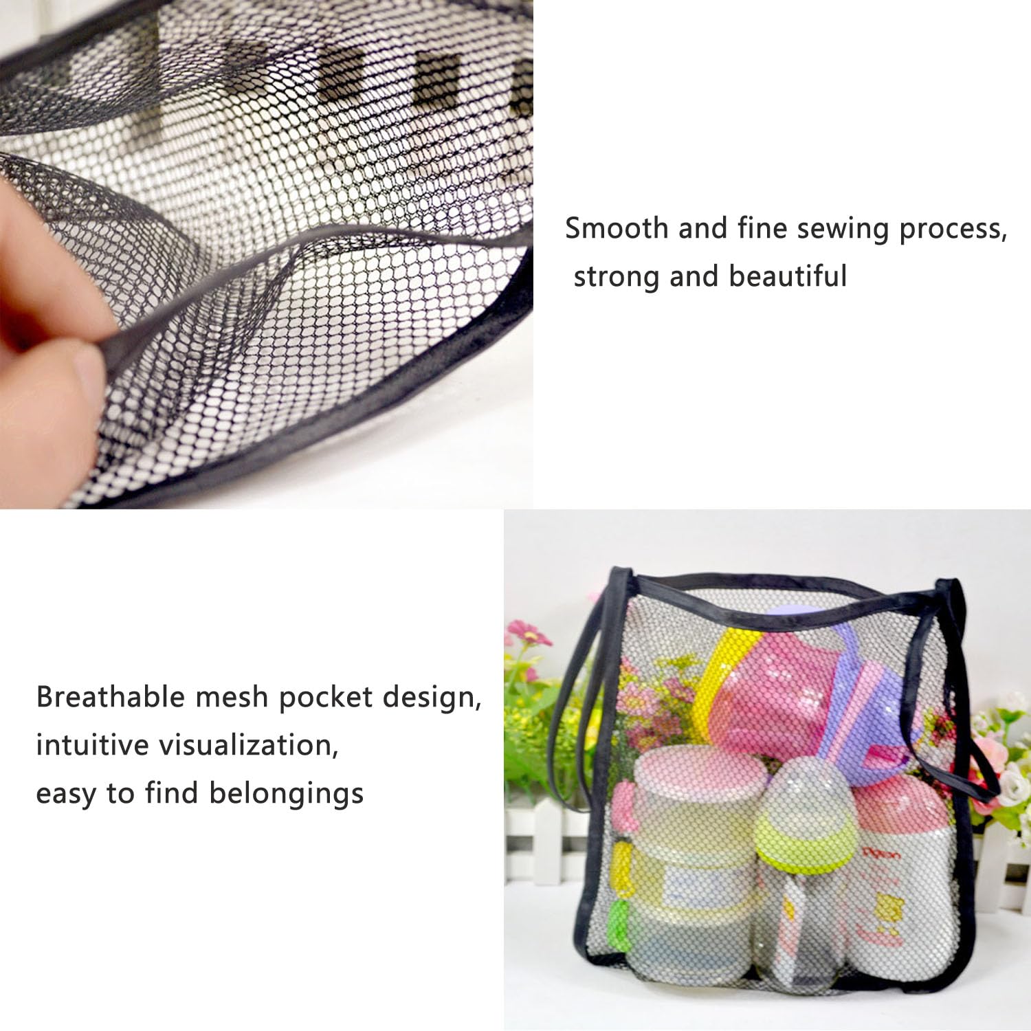 IFCOW Stroller Hanging Mesh Organizer Bag - Extra Large Storage Net For Baby Diapers, Bottles, Toys - Water-Resistant & See-Through For Easy Access - View #2