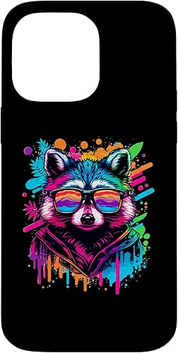 Miniatura 21 de Rainbow Raccoon Sunglasses Vaporwave Synthwave Retrowave Case for iPhone 17 Pro