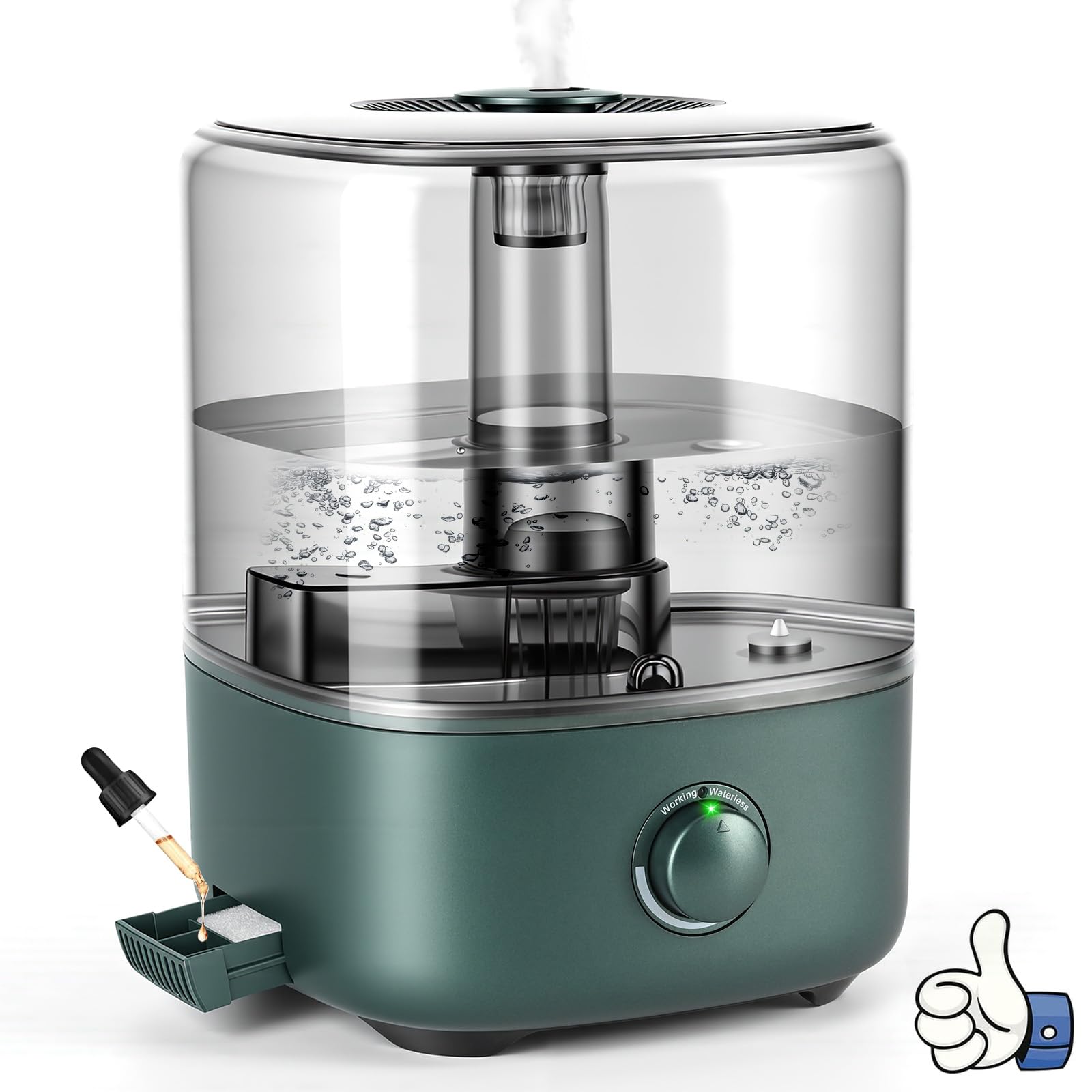 SCANTEE® 5L Luftbefeuchter für Schlafzimmer Top-Füllung Luftbefeuchter 28dB Ultraleise Ultraschall Luftbefeuchter Zuhause Ultraschall mit 360°Drehbarer Düse für Baby Pflanzen automatische Abschaltung
