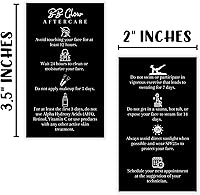 Vista 3 de BB Glow Tarjetas de cuidado posterior, paquete de 50, tamaño de tarjeta de visita de 2 x 3.5 pulgadas, microneedled BB Glow negro con diseño blanco