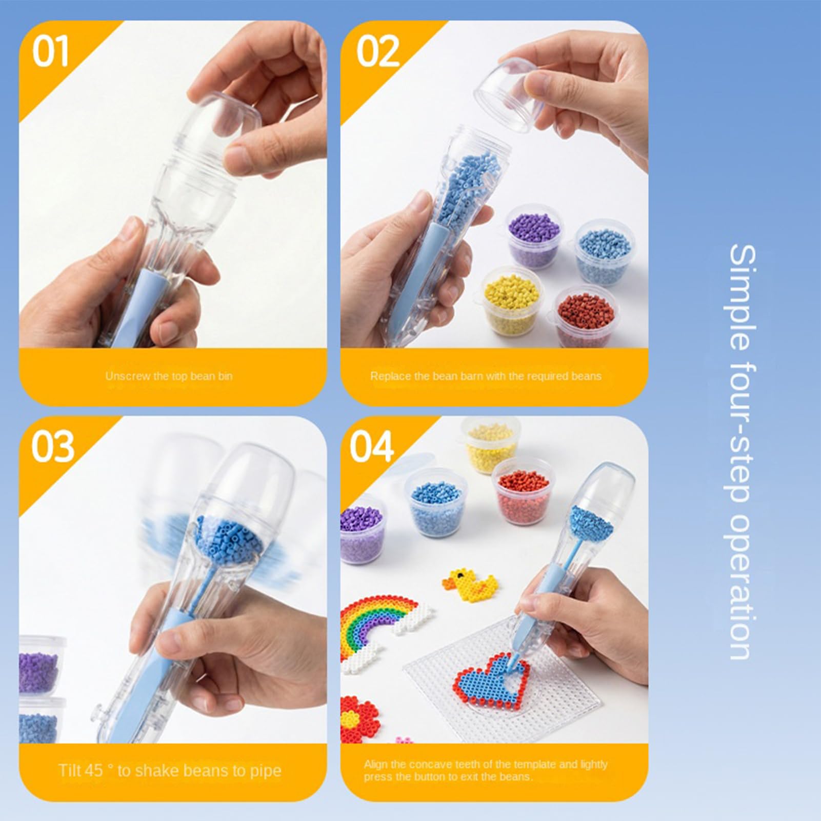 Genérico Bolígrafo de perlas Fusibles – Herramienta de colocación de precisión, dispensador manual de perls fácil de apretar, diseño resistente a las obstrucciones para cuentas de 5 mm, bricolaje