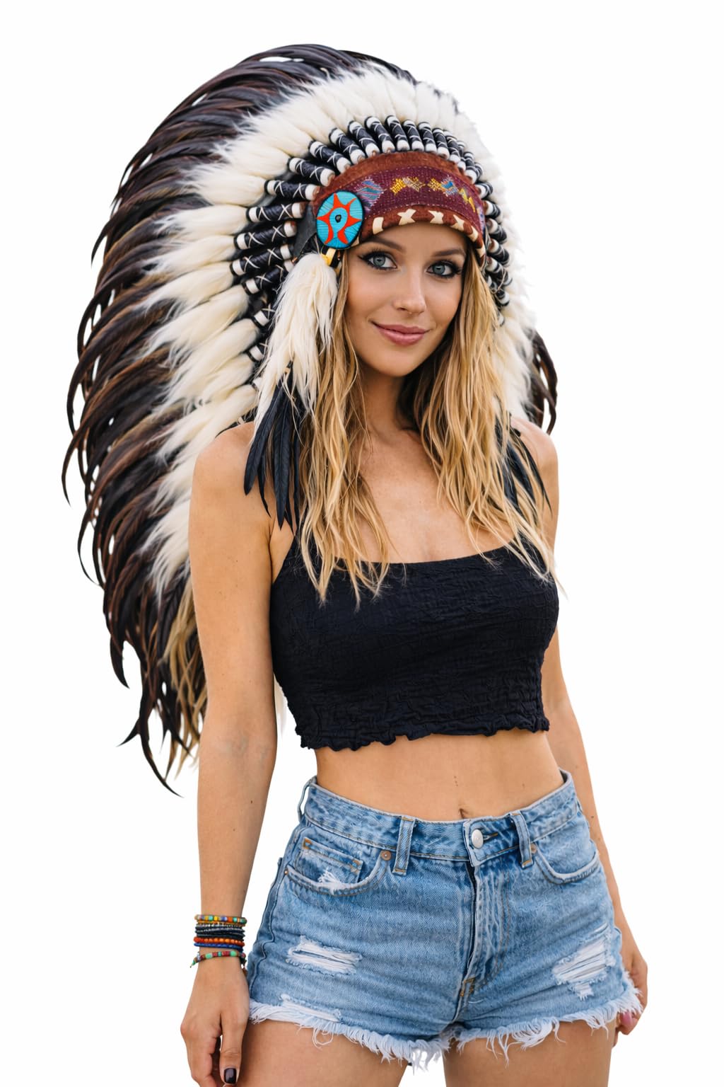Coiffe amérindienne plumes naturelles pour libérer votre esprit libre - 6