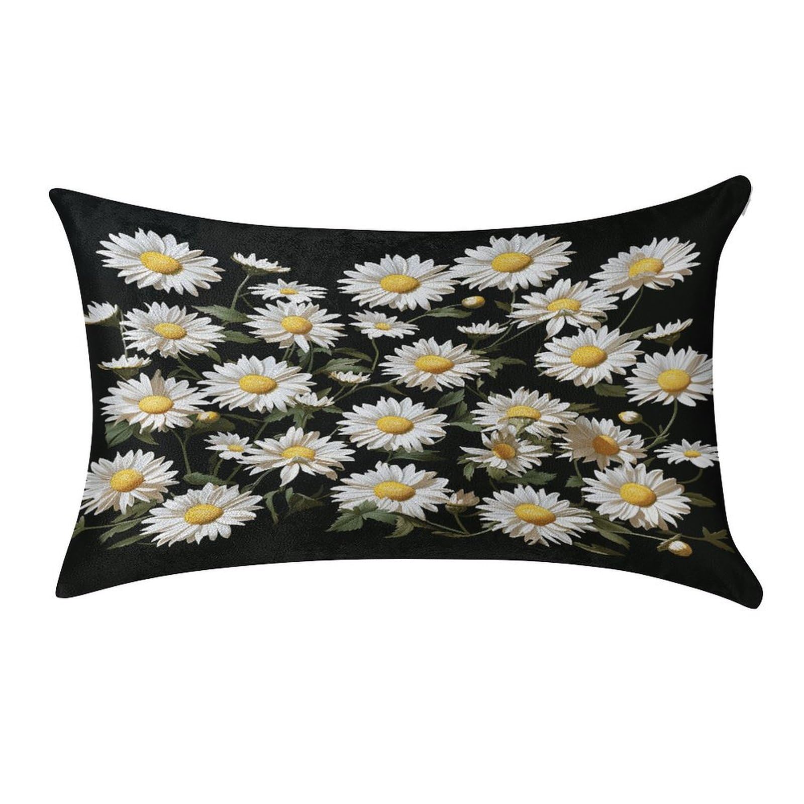 VstaDank Daisy Throw Pillow Cover 12"×20" Ultra Soft Pillowcase Cozy Lumbar Pillow Shell Gold Velvet Exquisite Decorative Cushion Sham Protector for Couch Sofa Bedroom
