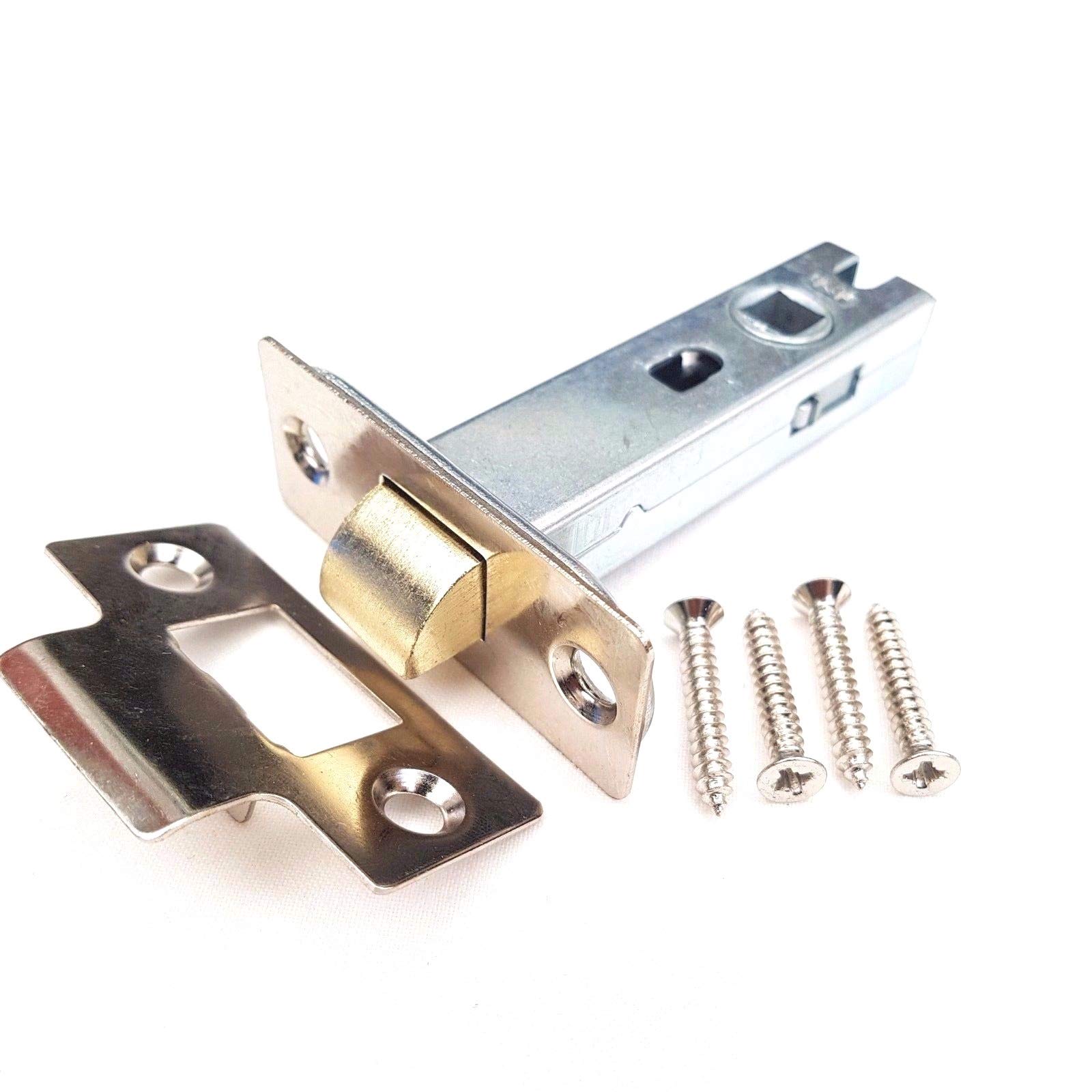 HSD Tubular MORTICE Door Latch Internal Strike Jab Sprung Catch Bolt Satin Nickel (1, 75mm)