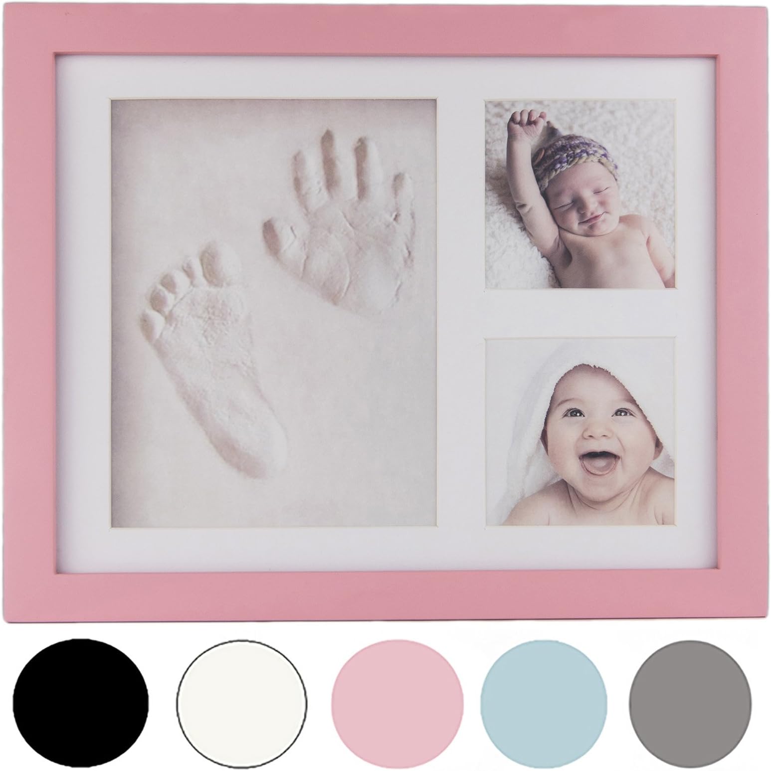 Precious Prints Baby Clay Hand & Foot Print Kit with Photo Frame for 2 Pictures - Available in A Range of Colours