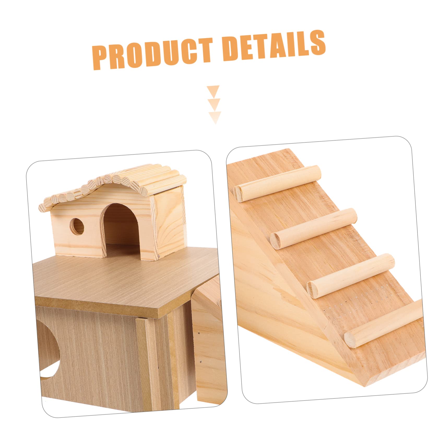Sosoport Hamsterbrücke Hamsterhaus mit Leiter Versteck und Ruheplattform für Hamster und Chinchilla im Käfig