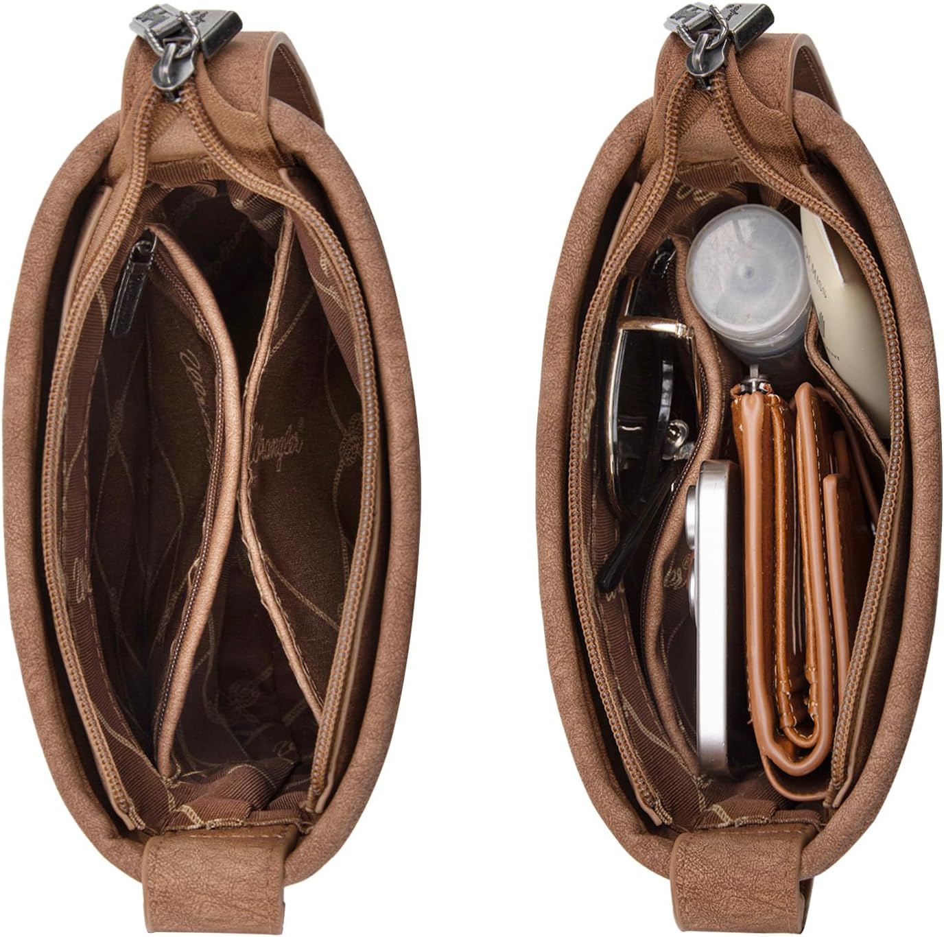 Wrangler Woven Crossbody Bag for Women Vintage Floral Tooled Cross Body Purse - Image 5