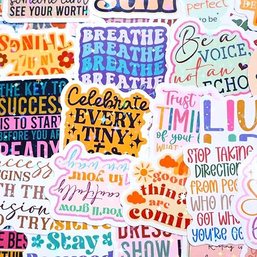 Miniatura 6 de You've Got This by Puraesla - 300 calcomanías holográficas motivacionales positivas para tablero de visión, paquete de calcomanías de afirmación