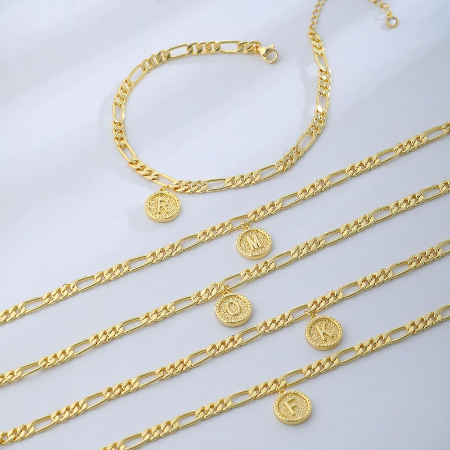 Gold Ankle Bracelets for women,14k Gold Plated Waterproof lightweight Figaro Chain Initial Anklets for Women Ankle Bracelets Set Dainty Trendy Jewelry Gift for Women - Image 7