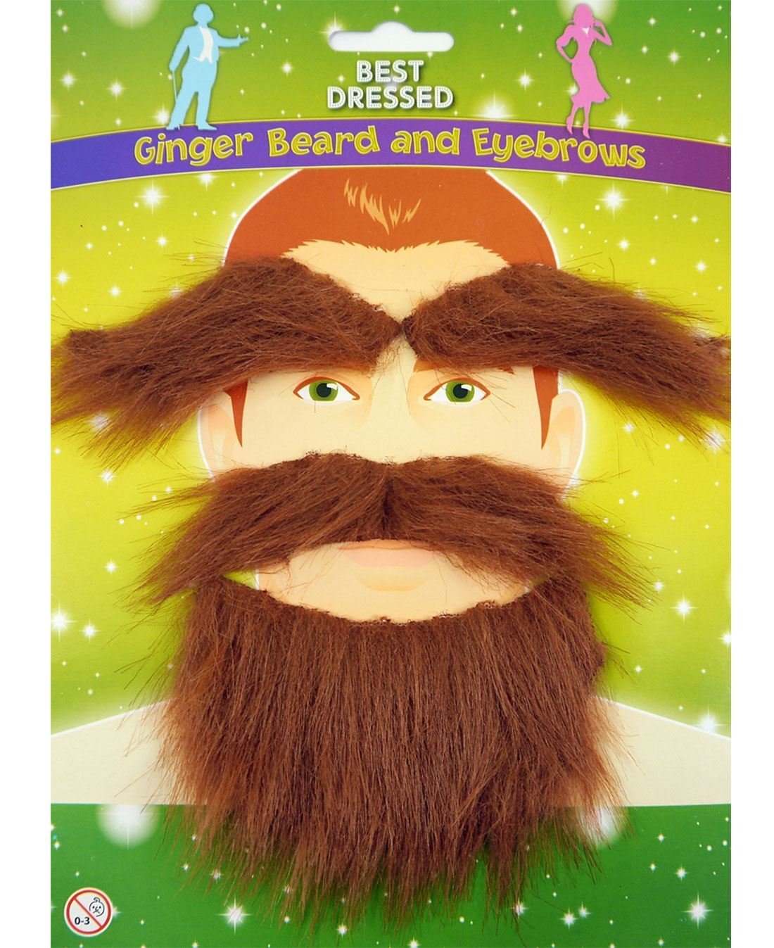 Islander Fashions Mens Irish Scots Ginger Beard And Eyebrows Adults St Patrick Day Fancy Dress Accessory One Size