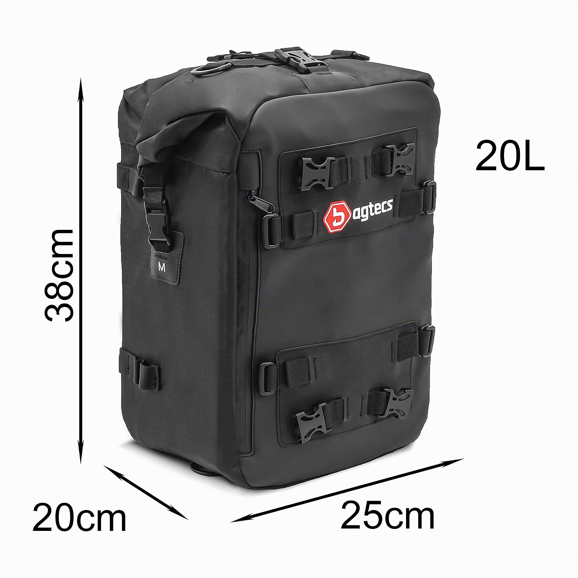 Bolsa Sillin Asiento Moto/Trasero Mochila Bagtecs KH2 20L Negro