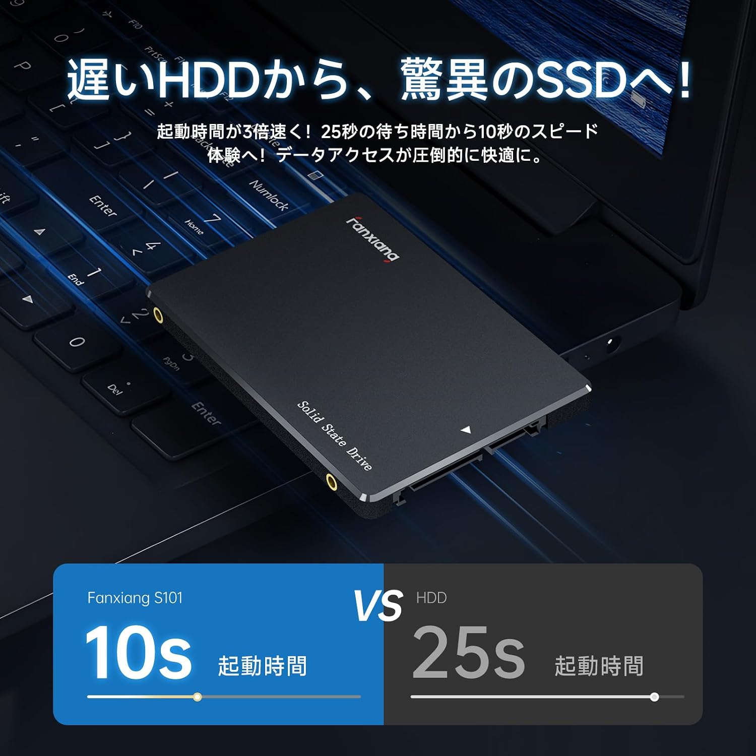 fanxiang SSD 128GB SATA 【耐久性を誇るTCL】2.5インチ 内蔵SSD 7mm 3D NAND TLC採用