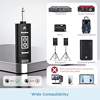 Vista 8 de Bietrun - Micrófono inalámbrico, juego de micrófonos de mano dinámicos de metal UHF con receptor recargable, salida de 1/4 de pulgada, para karaoke