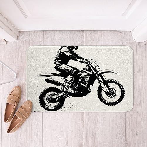 Vista 2 de Erosebridal Alfombra de baño para adolescentes, para motocross, para deportes extremos, para motocicleta, deportiva, antideslizante, absorbente