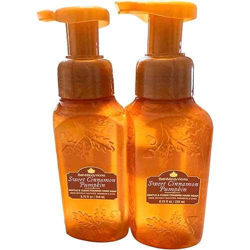 Bath & Body Works Bath and Body Works Sweet Cinnamon Pumpkin Gentle Foaming Hand Soap 8.75 Ounce 2-Pack (Sweet Cinnamon Pumpkin),17.5 fluid ounces, 1.25 pounds
