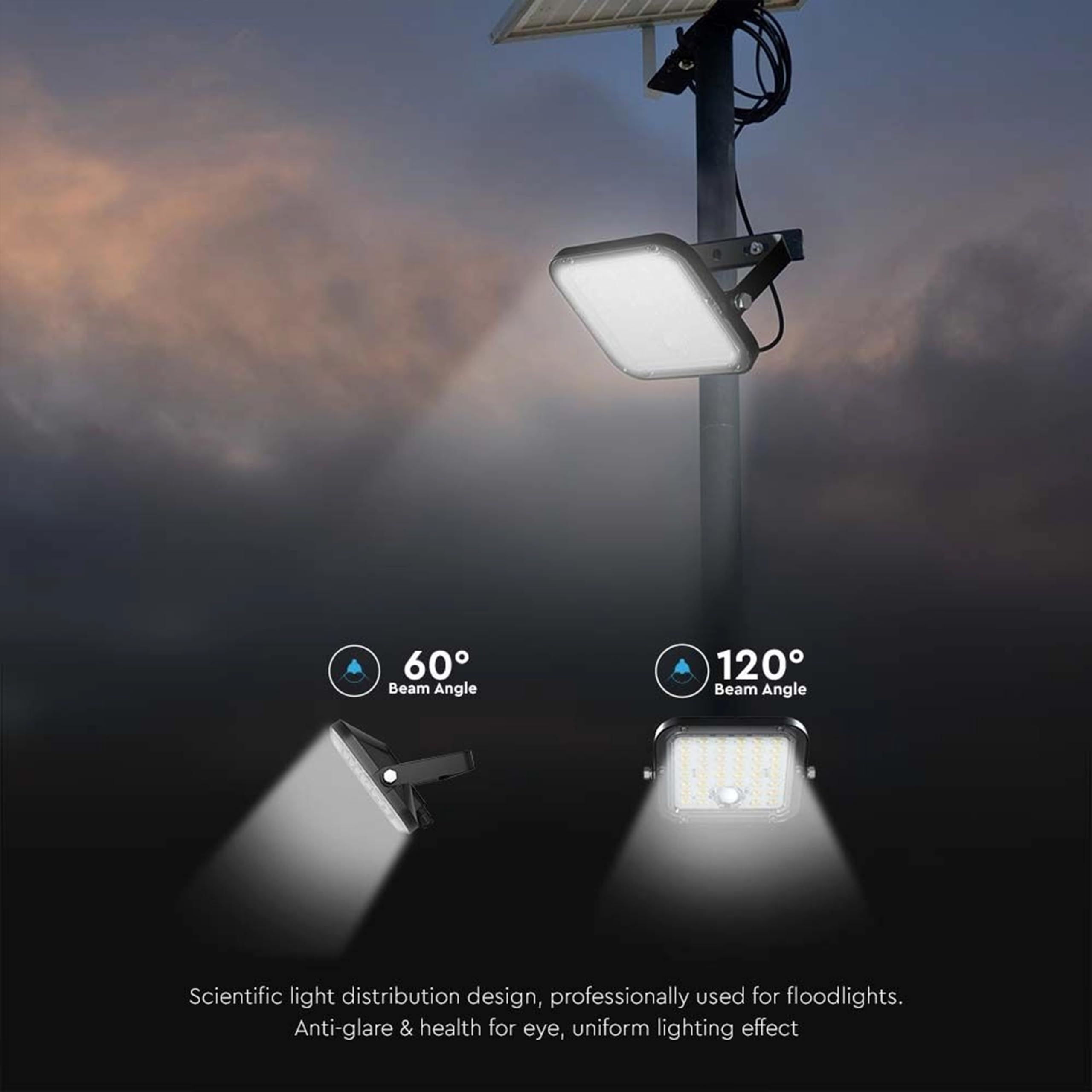 V-TAC Faretto LED da Esterno con Pannello Solare 4.5W - 1500 Lumen - Dotato di Sensore di Movimento e Telecomando - IP65 - Batteria 3600 mAh - Faro Piccolo per Casa, Giardino, Garage - 4000K + 6000K