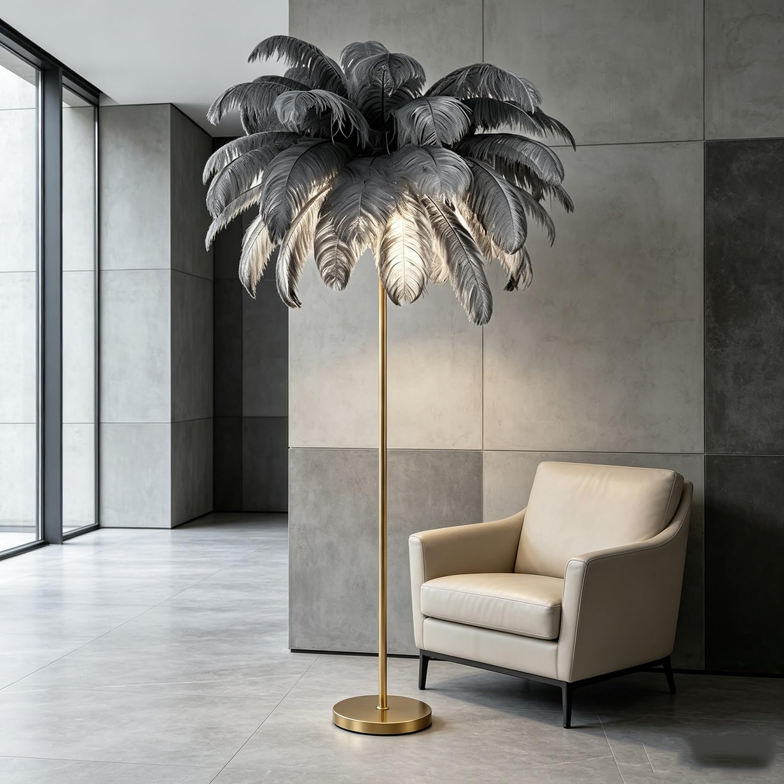 LCNDKF Premium Feather Floor Standing Lamp