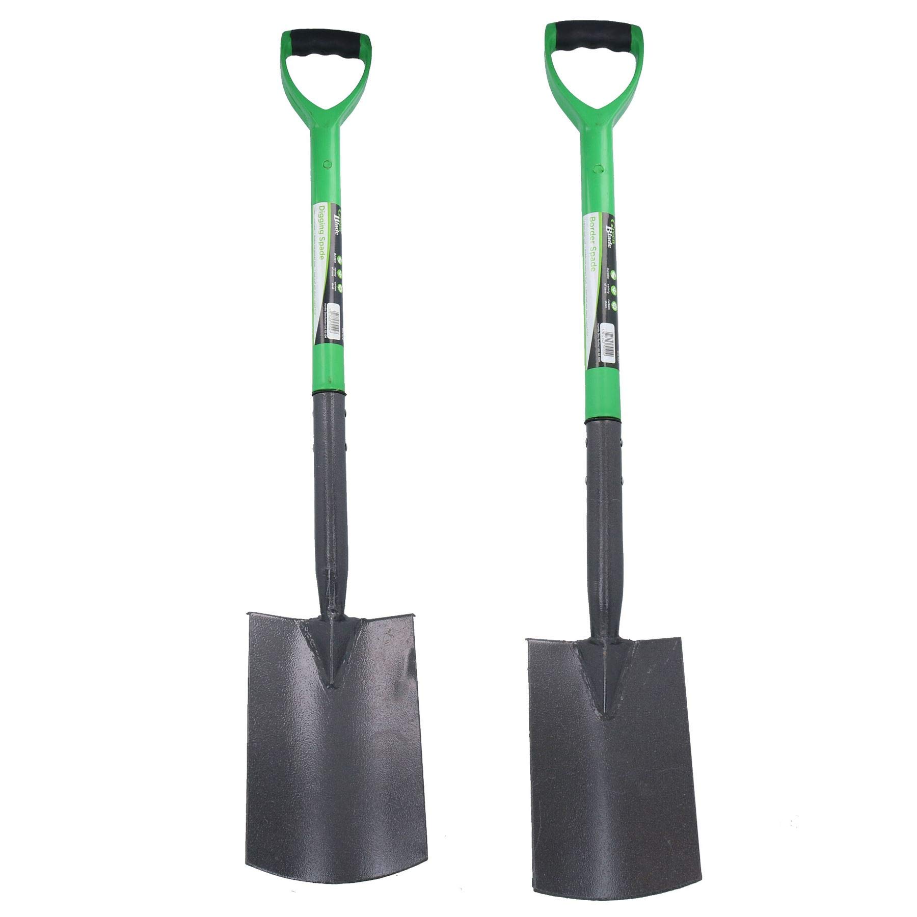 Lot de 2 bêches de jardinage + lames en acier carbone