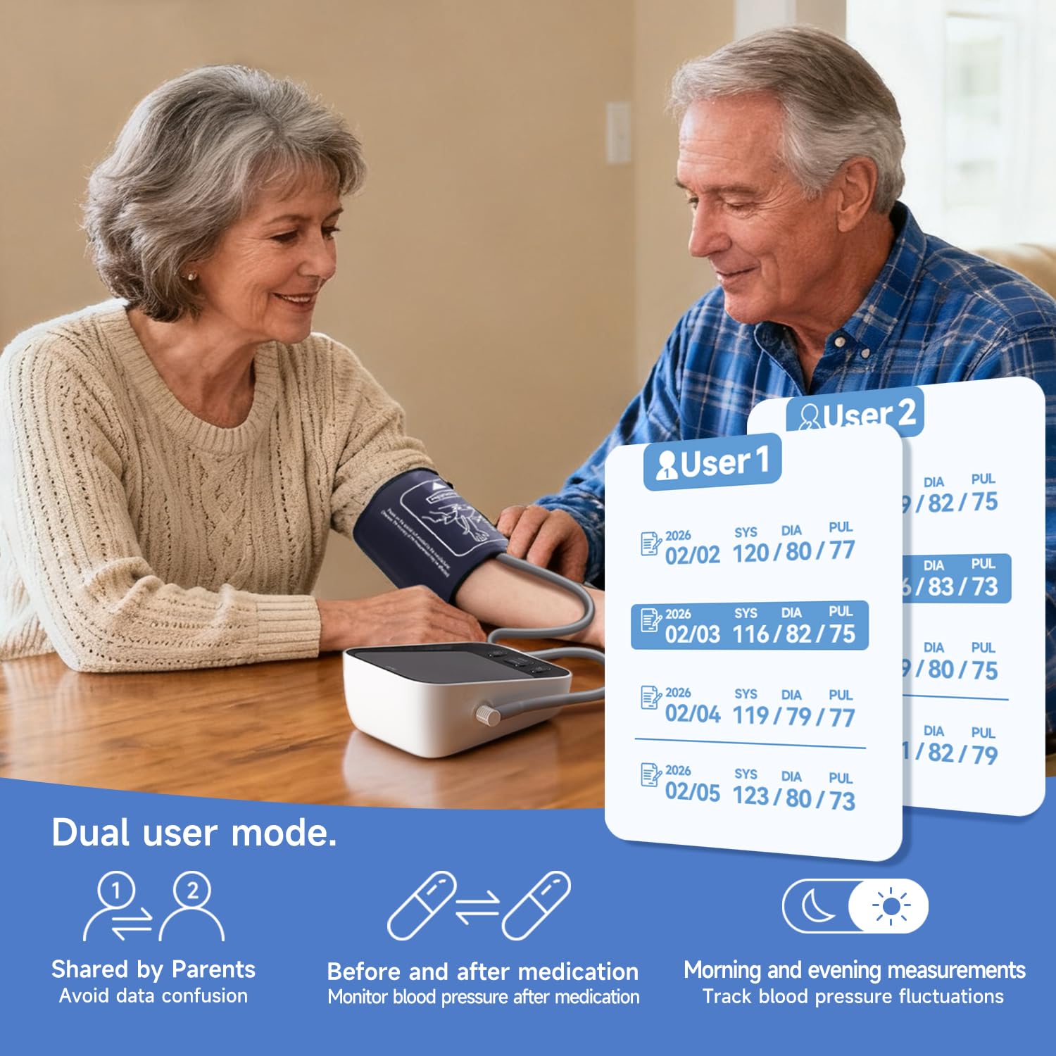 Monitor de presión arterial, nueva actualización 2026: pulsera preciso de presión arterial en la parte superior del brazo para uso doméstico, monitores automáticos digitales BP con pulsera de amplio