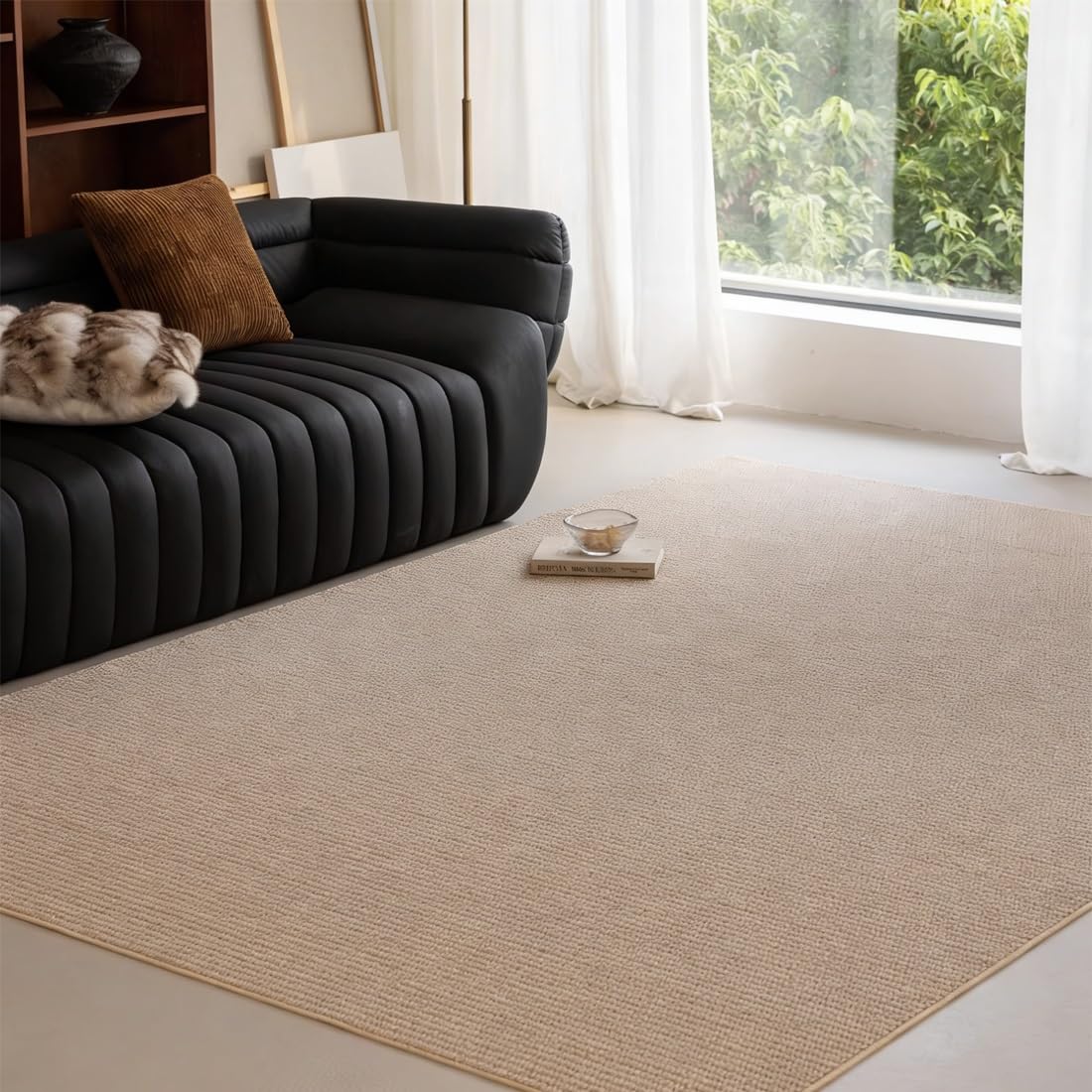 Tapis tressé en jute naturelle pour le jardin d'hiver et la terrasse