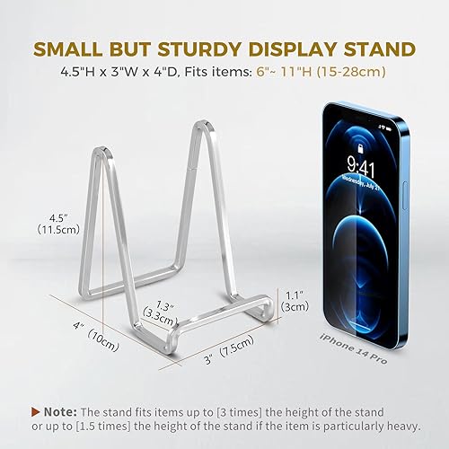 Miniatura 10 de Soporte para platos  Soporte de placa de metal de 8 pulgadas para exhibir  Soporte de fotos de mesa  Caballetes de hierro plateados para exhibir