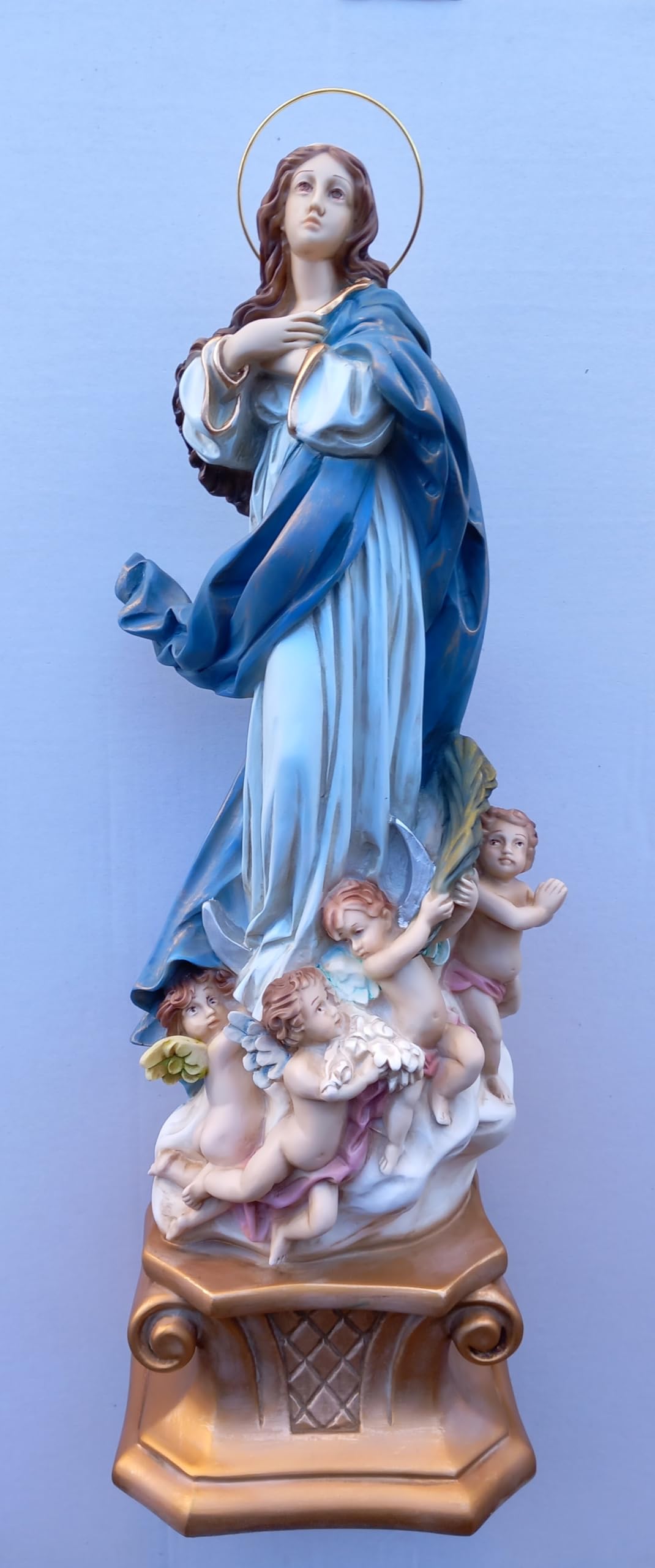 Generico ArteSacraCaravaggio Statua della Madonna Immacolata Concezione, Miracolosa, cm 61 in resina decorata a mano di produzione artigianale
