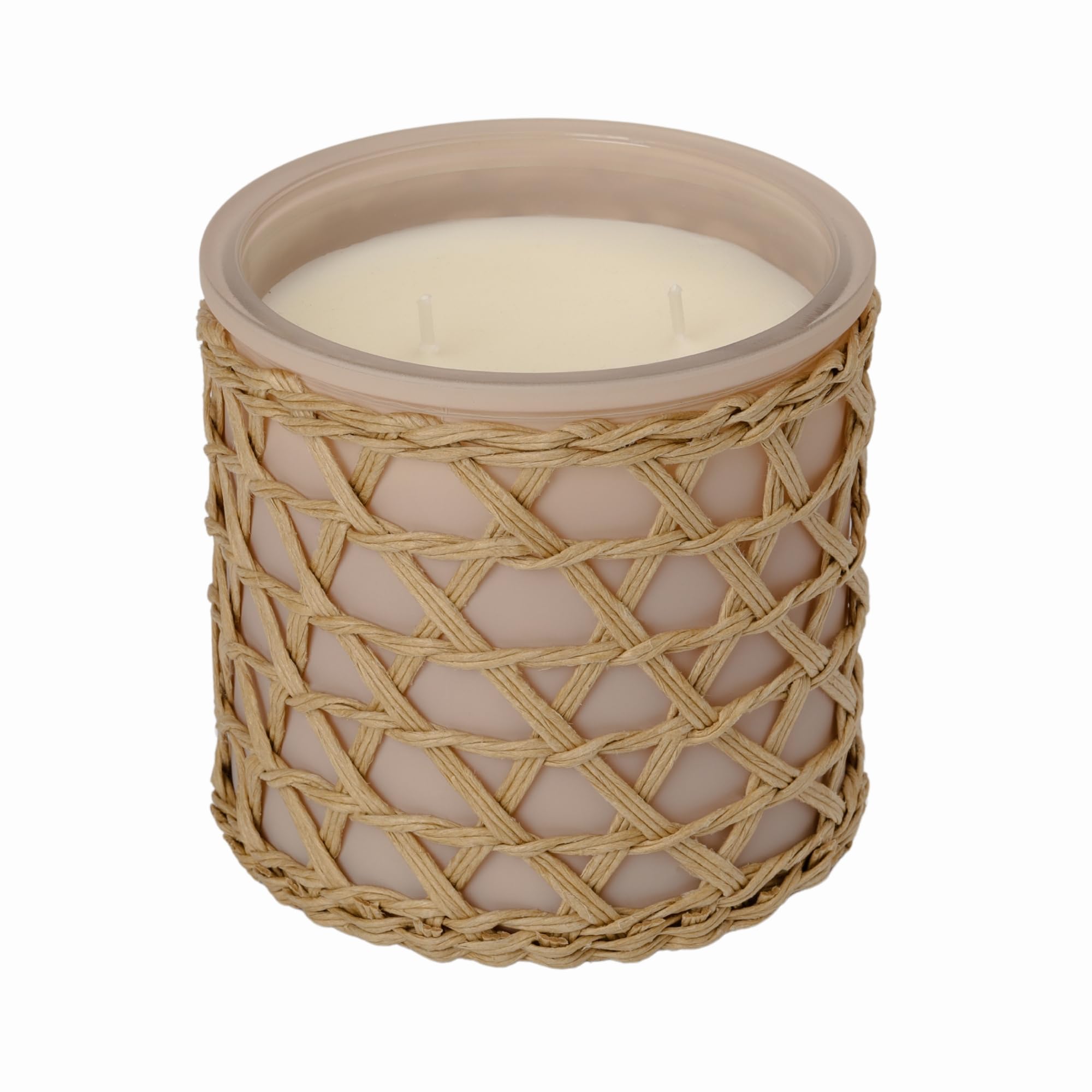 French Connection Scented Candle | Shea Butter Wax | Frosted Glass Jar | Round Shape | (Large, Bergamot & Jasmine Scent)