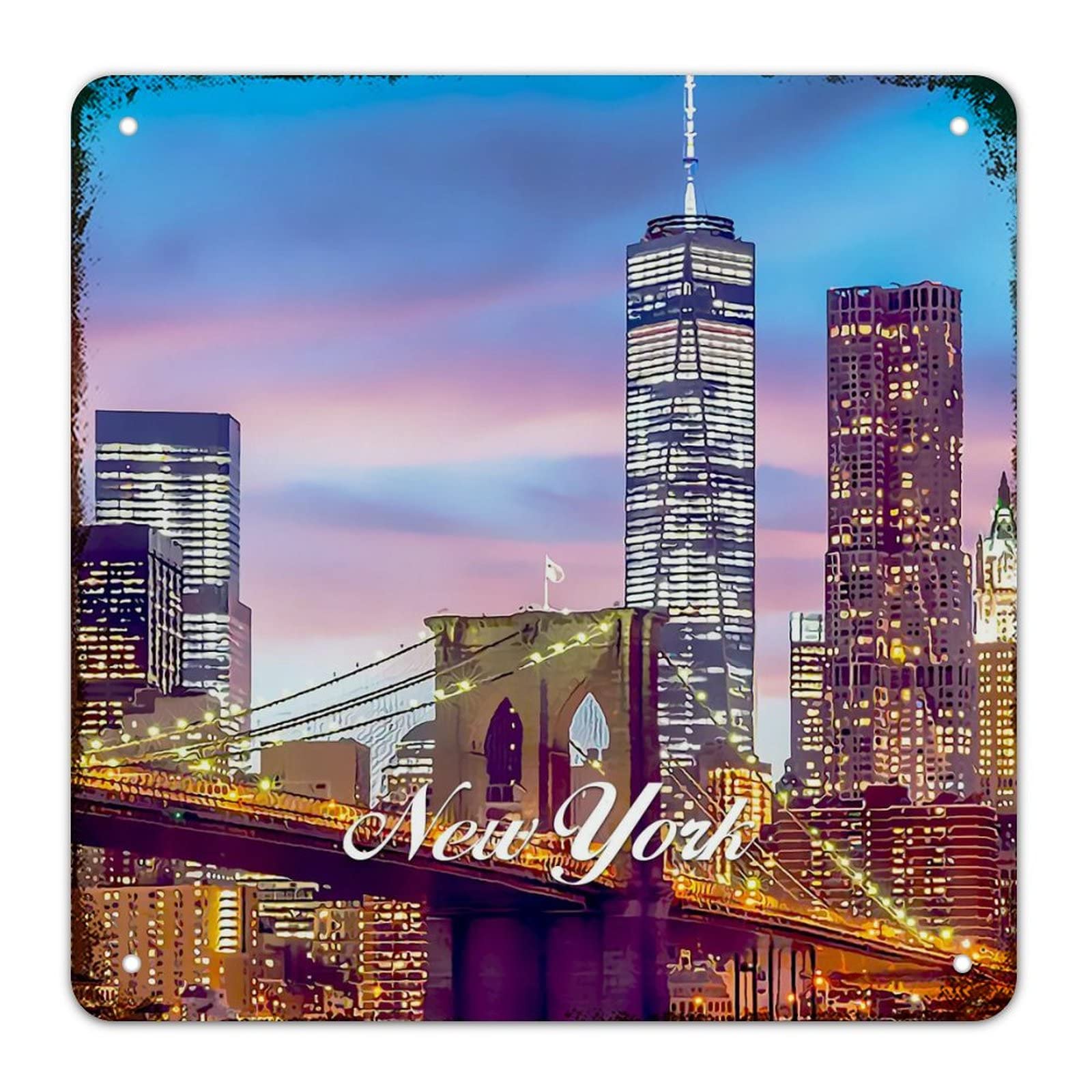Plaque rétro en métal New York de haute qualité décoration style industriel