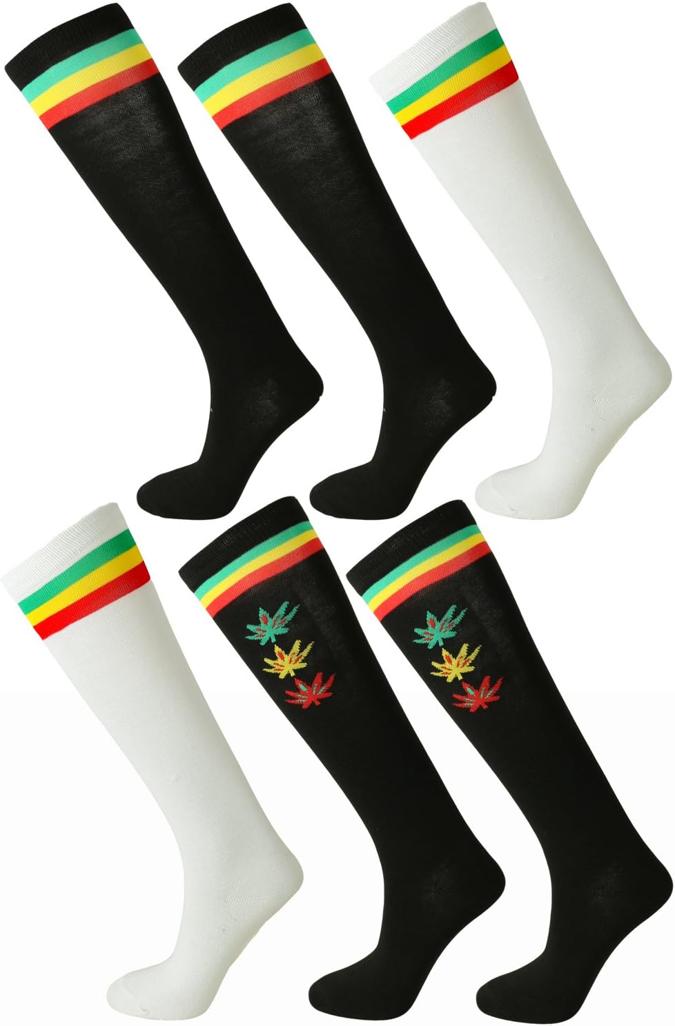 Ladies Cute Colorful Design Knee High Socks Assorted 6-Pack (09-11, Mixed)