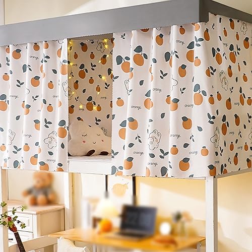 Vista 41 de Linda cortina de litera inferior para dormitorio de estudiantes, tela opaca mosquiteras, ropa de cama, tienda de campaña, toldo para cama